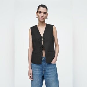 Zara Elegant Black tie Vest size XS